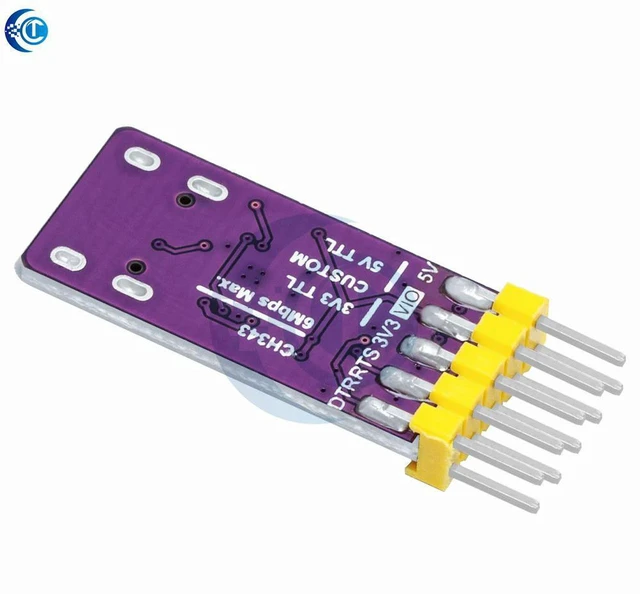 Alt view image 2 of 3 - AJMRTC USB to TTL Serial Port Module, CH343P 6Mbps High Speed Type-C Adapter, 5V / 3.3V Selectable Level, Replacement for CH340, for MCU Debugging, Firmware Burning & Downloading