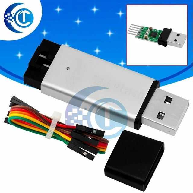 Alt view image 3 of 3 - AJMRTC Aluminum Shell CP2102 USB 2.0 to TTL UART 6Pin Serial Converter Module, 5V/3.3V Selectable Power, Replacement for FT232 for STC MCU Firmware Burn & Serial Debugging