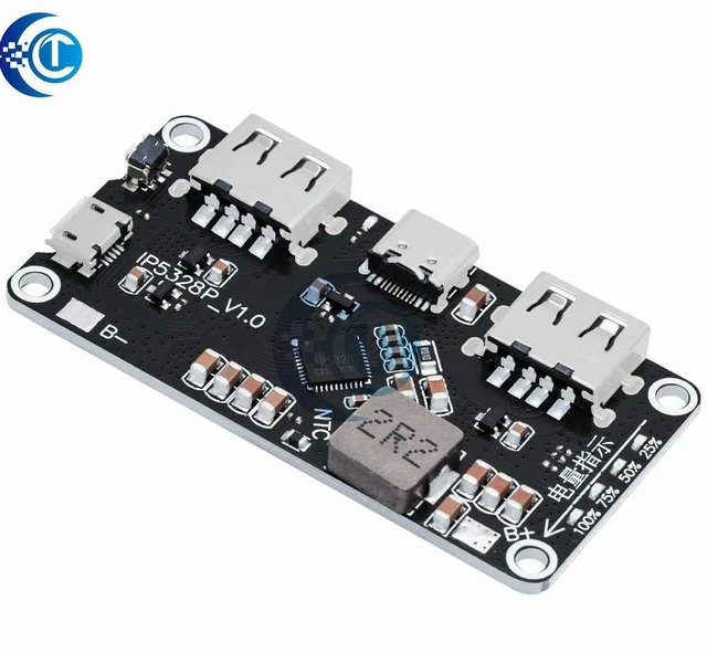 Alt view image 3 of 3 - AJMRTC IP5328P Power Bank Charger Module, Type-C Dual USB 3.7V to 5V 9V 12V Step Up Fast Charging Circuit Board, QC2.0 QC3.0 Quick Charger Power Bank DIY Module