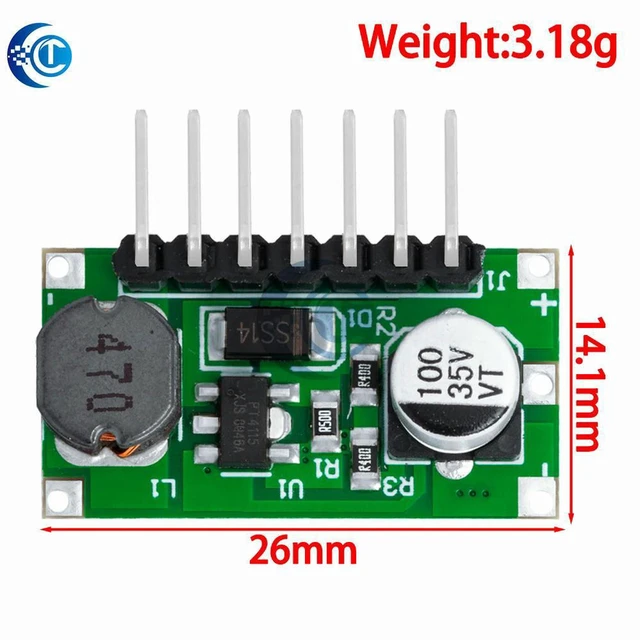 Alt view image 3 of 3 - AJMRTC 3W 700mA PWM LED Dimming Driver, DC-DC Buck Converter Module DC 7V-30V to DC 1.2V-28V Adjustable Step Down Constant Current LED Power Supply Regulator