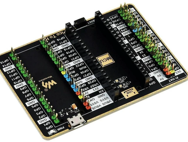 Main image of AJMRTC GPIO Expander Board for Raspberry Pi Pico, Pico-To-HAT Adapter, 1x Raspberry Pi Standard 40PIN Header, 1x Pico 2X20PIN Connector, GPIO Expansion Board for Pico HAT Module Connection