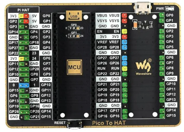 Alt view image 3 of 3 - AJMRTC GPIO Expander Board for Raspberry Pi Pico, Pico-To-HAT Adapter, 1x Raspberry Pi Standard 40PIN Header, 1x Pico 2X20PIN Connector, GPIO Expansion Board for Pico HAT Module Connection