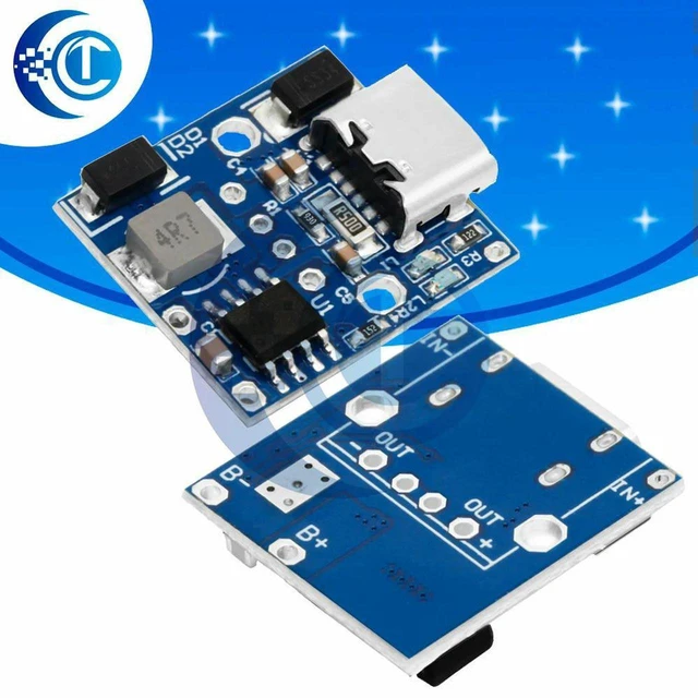 Main image of AJMRTC 3.7V to 6V Boost Converter Module, 4x AA Li-ion Battery Pack Power Supply Board with Overcharge, Overdischarge Protection, Step Up Voltage Regulator for Portable Low Power Electronic Projects