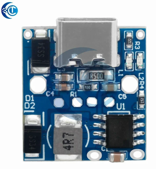 Alt view image 2 of 3 - AJMRTC 3.7V to 6V Boost Converter Module, 4x AA Li-ion Battery Pack Power Supply Board with Overcharge, Overdischarge Protection, Step Up Voltage Regulator for Portable Low Power Electronic Projects