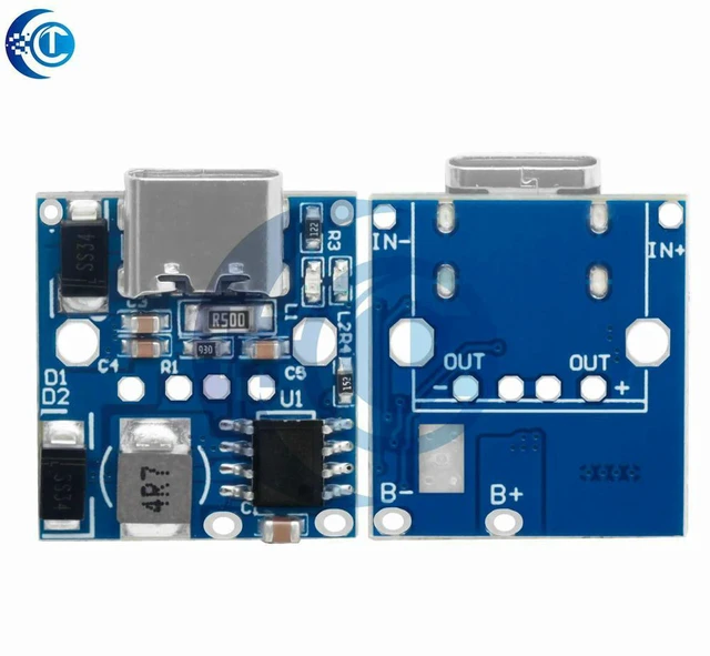 Alt view image 3 of 3 - AJMRTC 3.7V to 6V Boost Converter Module, 4x AA Li-ion Battery Pack Power Supply Board with Overcharge, Overdischarge Protection, Step Up Voltage Regulator for Portable Low Power Electronic Projects