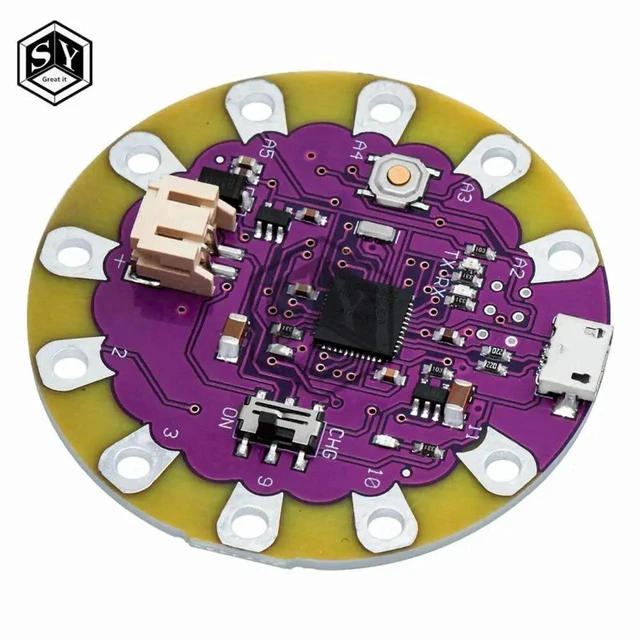 Main image of AJMRTC ATmega32U4 LilyPad Micro USB Microcontroller Development Board, Arduino Compatible Sewable Wearable E-textile Board, 8MHz 32KB Flash for Smart Garment Electronic DIY Projects