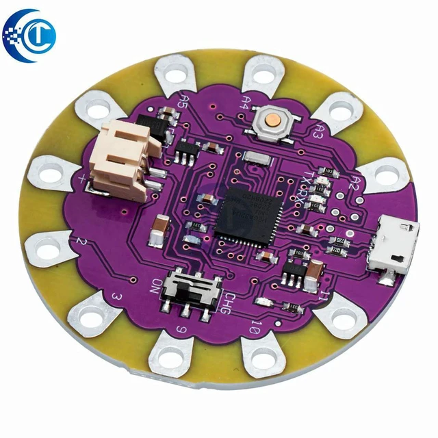 Alt view image 2 of 3 - AJMRTC ATmega32U4 LilyPad Micro USB Microcontroller Development Board, Arduino Compatible Sewable Wearable E-textile Board, 8MHz 32KB Flash for Smart Garment Electronic DIY Projects