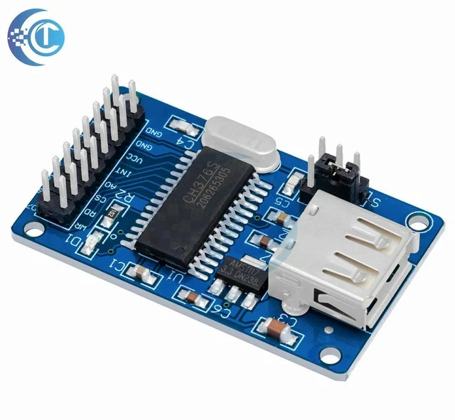 Alt view image 2 of 3 - AJMRTC CH376 CH376S USB Flash Disk Module, 12MHz USB Controller Board, Supports USB Data Read & Write, File Transfer for MCU Microcontroller Industrial Electronic DIY Projects