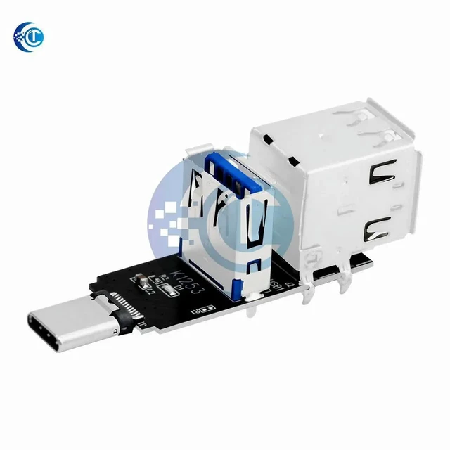 Alt view image 3 of 3 - AJMRTC DIY USB Hub Expansion Board, 3-Port USB-A & Type-C Interface Converter, USB Splitter Module for Microcontroller, Electronic Prototyping and DIY Electronics Projects