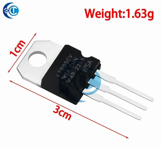 Alt view image 3 of 3 - AJMRTC 10PCS L7805CV 5V Linear Voltage Regulator, TO-220 Package Positive Fixed Output L7805 Three-Terminal Regulator IC for DIY Electronic Circuit Power Supply Projects