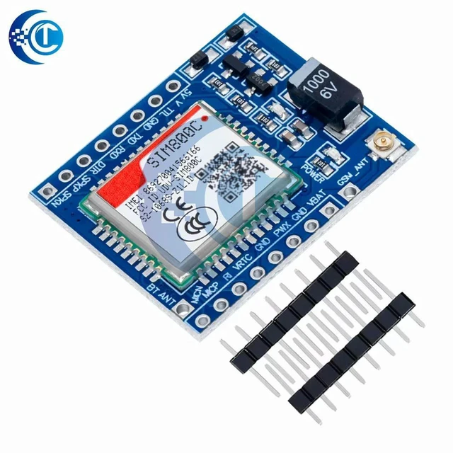 Alt view image 3 of 3 - AJMRTC SIM800C GSM GPRS Module, 5V & 3.3V TTL Development Board with IPEX Antenna Port, Bluetooth & TTS Voice Function, for STM32 C51 MCU, Wireless Communication Electronic DIY Projects