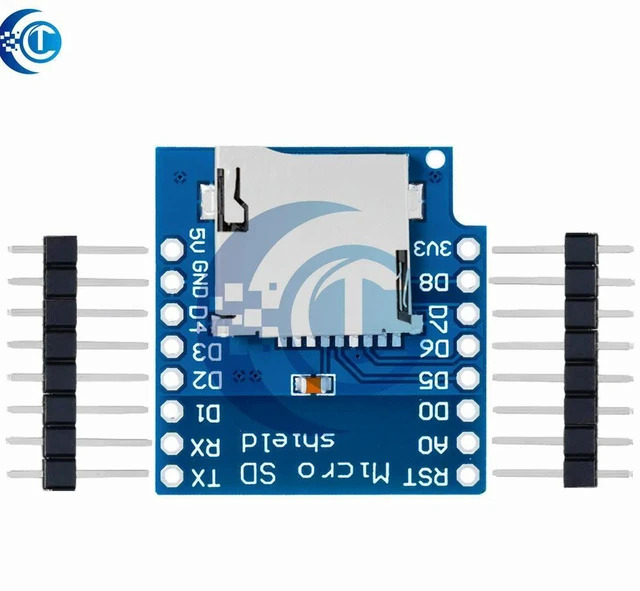 Alt view image 2 of 3 - AJMRTC TF Micro SD Card Expansion Shield Module for WeMos D1 Mini ESP8266 Development Board, SPI Interface MicroSD Storage Breakout Board for Data Logging and IoT DIY Electronic Projects