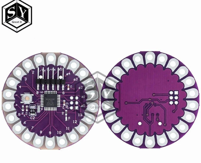 Main image of AJMRTC LilyPad 328P Wearable Microcontroller Board, 16MHz ATmega328P Chip, Fully Compatible with IDE, Sewable Wearable Mainboard for E-Textiles and Wearable Electronic DIY Projects