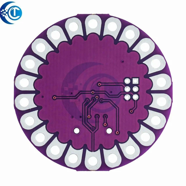 Alt view image 2 of 3 - AJMRTC LilyPad 328P Wearable Microcontroller Board, 16MHz ATmega328P Chip, Fully Compatible with IDE, Sewable Wearable Mainboard for E-Textiles and Wearable Electronic DIY Projects