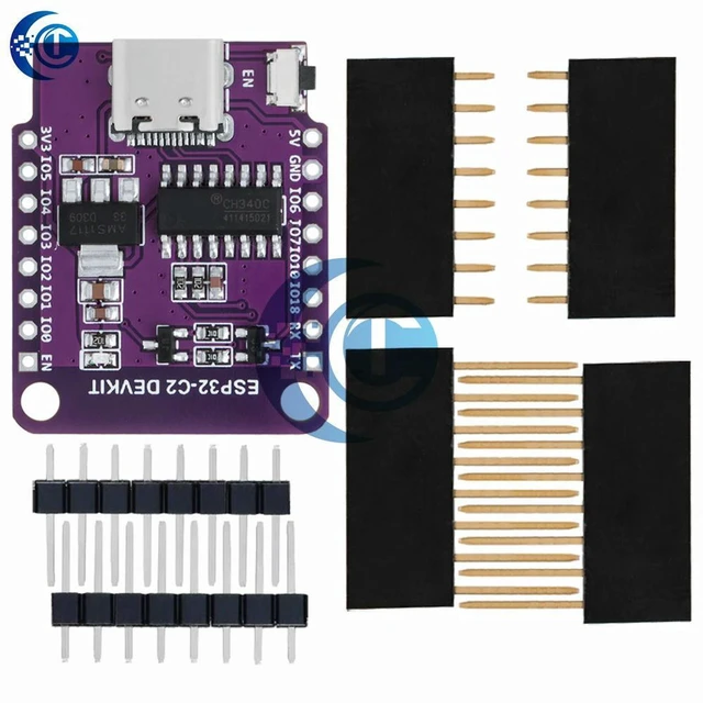 Alt view image 3 of 3 - AJMRTC ESP32-C2 ESPC2-12 Dev-Kit Development Board, CH340G Chip, Serial + Bluetooth Module, Compatible with WeMos D1 Mini ESP8266, ESP8684 Wireless Board for IoT Electronic DIY Projects
