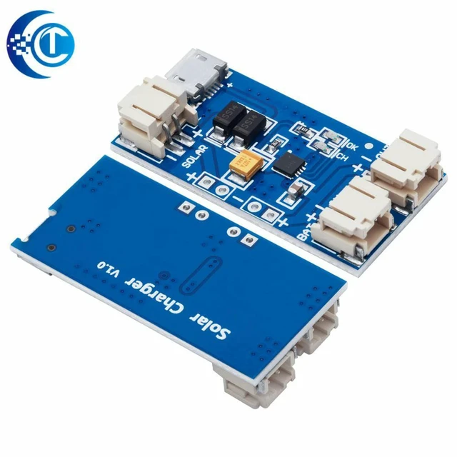 Alt view image 2 of 3 - AJMRTC 500mA Mini Solar Lipo Charger Board, CN3065 Lithium Charge Chip Module, Solar & Micro USB Dual Charging, for 3.7V LiPo Battery, DIY Outdoor Power, Arduino IoT Electronic Projects
