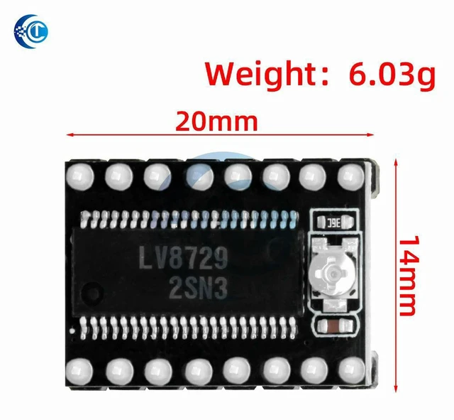 Alt view image 3 of 3 - AJMRTC LV8729 Stepper Motor Driver Module, 128 High Microstep, 3D Printer Motherboard Accessory, with Heat Sink, for 3D Printing CNC Engraving Machine Stepper Motor Control Projects