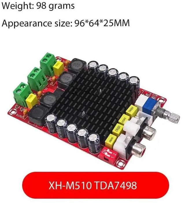 Alt view image 2 of 3 - AJMRTC XH-M151 TDA7498 Class D Digital Amplifier Board, 2X100W Dual Channel Stereo Audio Amp Module, 80W+80W Output, for Speaker DIY Home Audio Sound System Projects