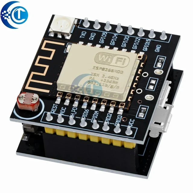 Alt view image 2 of 3 - AJMRTC ESP8266 ESP-12F Witty Cloud Mini Development Board, CH340 Micro USB Serial Module, WiFi Wireless MCU Board for IoT Electronic DIY Projects