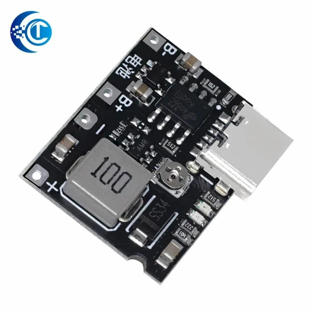 Alt view image 2 of 3 - AJMRTC DC-DC Boost Module, 3.7V to 5V/9V 2A Lithium Charge Discharge Board, Type-C Interface, Li-ion Battery Power Supply Boost Converter for Portable DIY Electronic Projects