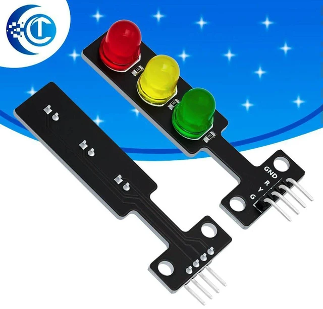 Main image of AJMRTC BS LED Traffic Light Module, Digital Signal Output LED Indicator Board, Red Yellow Green Traffic Light Simulation Module for Arduino, Electronic DIY and Teaching Projects