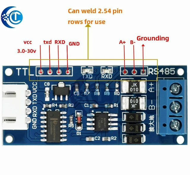 Alt view image 2 of 3 - AJMRTC CLT TTL to RS485 Automatic Converter Module, 3.3V / 5V Level Adapter, Automatic Flow Control Transceiver Board for AVR MCU Serial Communication and Electronic DIY Projects