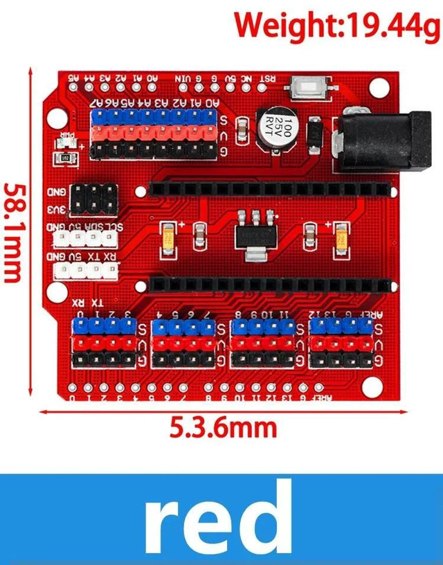 Main image of AJMRTC Sensor Shield Expansion Module, Compatible with Arduino UNO R3 Nano V3.0 Controller, I2C & PWM Interface, 3.3V Output, I/O Breakout Board for Sensor, Servo Motor, Electronic DIY Projects
