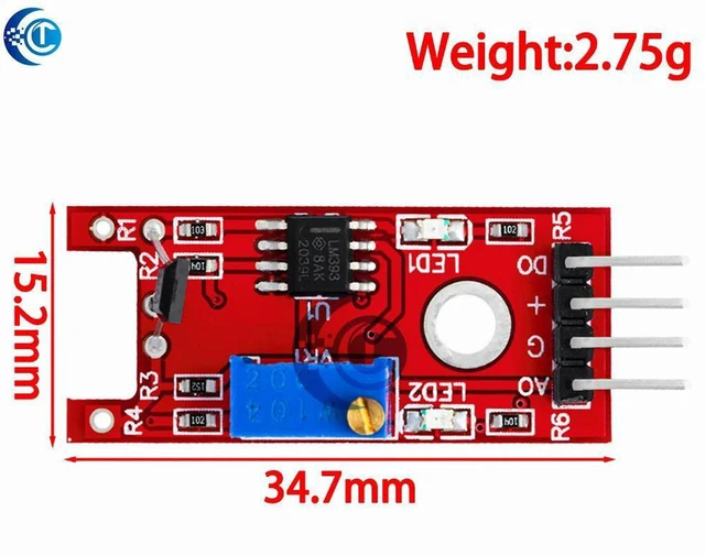 Main image of AJMRTC KY-024 4-Pin Hall Effect Sensor Module, Linear Magnetic Switch Module, Non-contact Magnetic Detector for Speed Counting, Tachometer, Motor RPM Test, Arduino ESP32 DIY Electronic Projects
