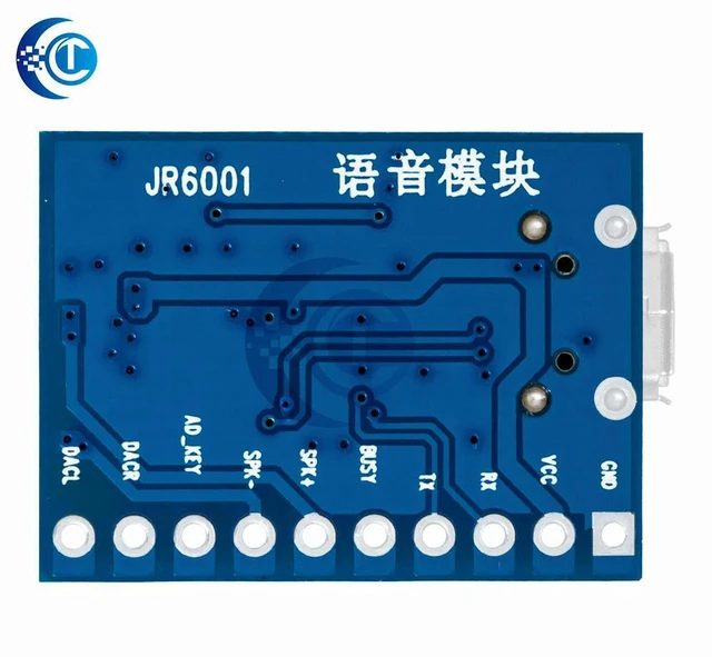 Alt view image 3 of 3 - AJMRTC JR6001 Voice Playback Module, Serial Port Voice Broadcast & Recognition Module, Customizable Voice Chip Control Board, Support UART Trigger for Industrial Announcement, Audio Prompt, DIY Voice