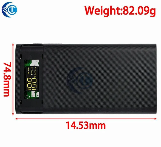 Alt view image 3 of 3 - AJMRTC 5V 6x18650 DIY Power Bank Box, Portable Charger Shell with Type-C & Micro USB Fast Charging Ports, Battery Holder Case for Mobile Phones, Emergency Outdoor Power DIY Projects