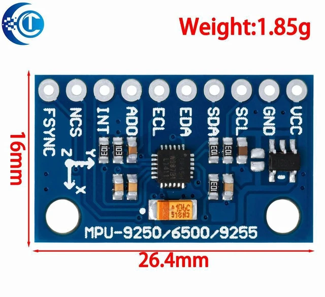 Alt view image 3 of 3 - AJMRTC 1PCS GY-6500 MPU6500 6-Axis Gyroscope & Accelerometer Sensor Module, I2C IIC SPI Interface, Pin Header Equipped, Replacement for MPU6050 for Arduino ESP32 DIY Motion Detection Projects