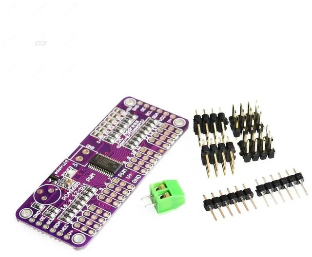 Main image of AJMRTC 16 Channel 12-bit PWM Servo Driver Module, PCA9685 I2C Interface Servo Shield, 16CH PWM Signal Controller Board for Raspberry Pi, Arduino, Robot DIY, Multi Servo Motor Control Projects