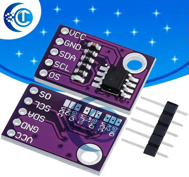 Main image of AJMRTC LM75A Temperature Sensor Module, High Precision High Speed I2C Interface Digital Thermometer Development Board, LM75 Sensor Breakout for Arduino, ESP32, Raspberry Pi, Industrial Temperature