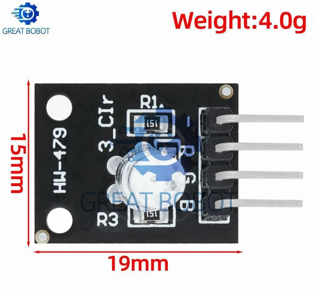 Alt view image 3 of 3 - AJMRTC KEYES KY-016 RGB LED Sensor Module, 4-Pin 3-Color Full Color RGB LED Module FZ0455, Digital RGB Light Board for Arduino ESP32 DIY Electronic Starter Kit, Color Lighting Experiment Projects