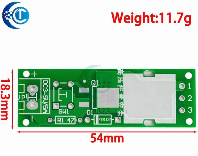 Alt view image 2 of 3 - AJMRTC HV-1 High Voltage Generator Module, DC 3-5V DIY Arc Ignition Lighter Kit, Arc Cigarette Igniter Arc Generator Board for Electronic Soldering Practice, STEM Education & Electronic DIY Projects