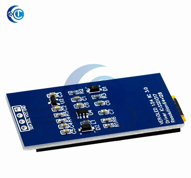 Alt view image 2 of 3 - AJMRTC 1.54 Inch I2C OLED Display Module, SSD1317 Driver 128x64 Resolution 4-Pin Monochrome Screen Panel, 3.3V-5V IIC Interface for Arduino Raspberry Pi Embedded DIY Electronic Projects