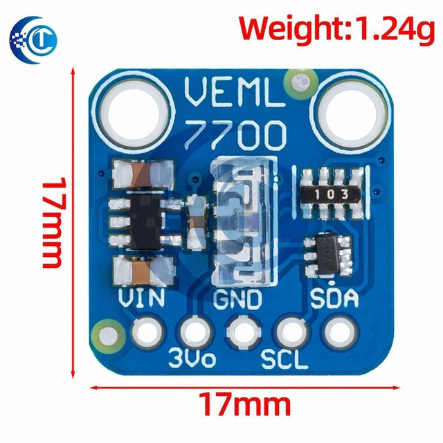 Alt view image 2 of 3 - AJMRTC VEML7700 Ambient Light Sensor Module, 120k Lux High Precision Light Measuring Sensor Board, 3.3V 5V I2C IIC Interface Light Intensity Detector for Raspberry Pi Arduino Electronic DIY Projects
