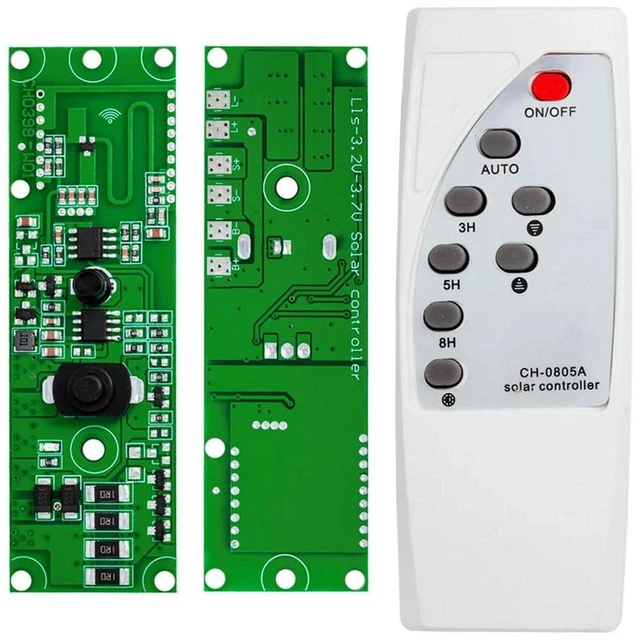 Main image of AJMRTC Microwave Radar Body Induction Solar LED Driver Controller Board, 3.2V 3.7V Solar Wall Light Switch Circuit Board with Remote Control for Solar Street Lamp & Outdoor Light DIY Projects