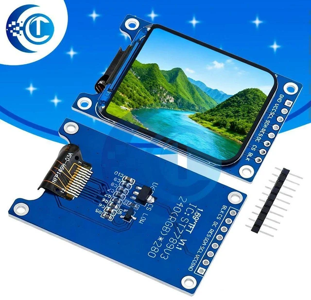 Main image of AJMRTC 1.69 Inch Color TFT Display Module, HD IPS LCD LED Screen 240×280 Resolution, ST7789 Driver SPI Interface 3.3V for Arduino Raspberry Pi Embedded System Electronic DIY Projects