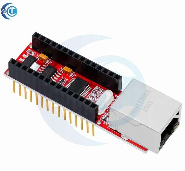 Alt view image 2 of 3 - AJMRTC ENC28J60 Ethernet Shield Network Module, HR911105A RJ45 Web Server Ethernet Controller Board Compatible with Nano V3.0 for Arduino Electronic DIY & Network Prototyping Projects