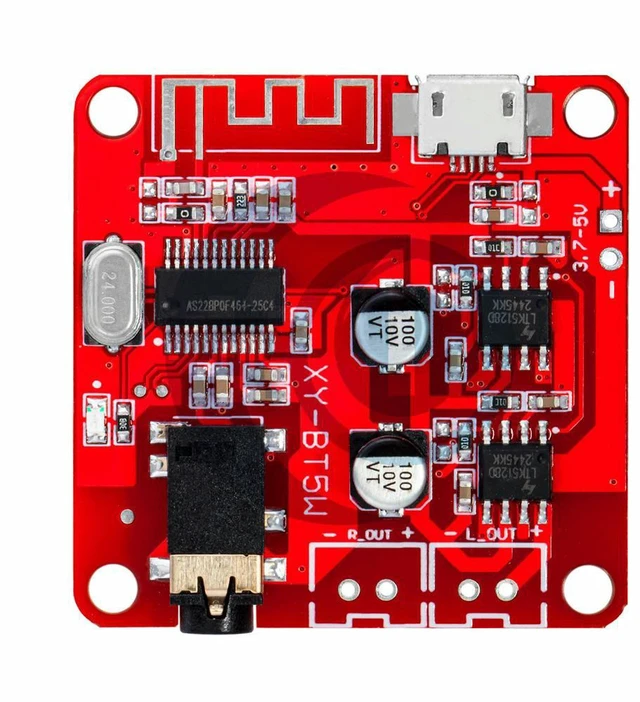 Alt view image 2 of 3 - AJMRTC XYBT5W Bluetooth 4.2 Audio Amplifier Board, 5W+5W Stereo Digital Amp Module, DC 3.7V-5V Low Voltage Wireless Audio Receiver Board for Small Speaker DIY, Portable Audio & Electronic Maker