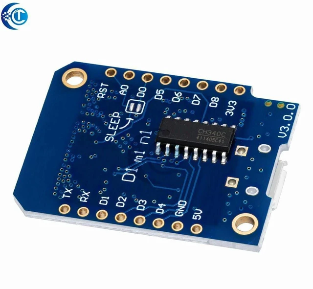 Main image of AJMRTC Wemos D1 Mini V3.0.0 ESP8266 IoT Development Board, 4MB Flash CH340G USB Serial WiFi Module, Compatible with NodeMCU, for Arduino MicroPython Electronic DIY Projects