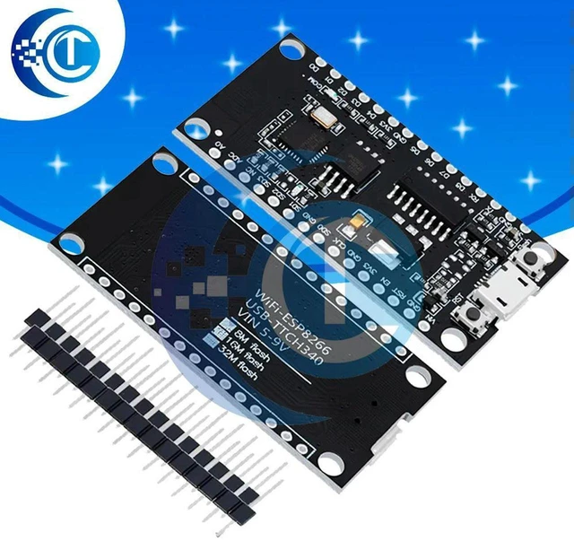 Main image of AJMRTC NodeMCU V3 ESP8266 WiFi Development Board 1PCS, CH340G USB Serial Chip, Flash Lua Firmware IoT Module, for Arduino, MicroPython, Smart Home Electronic DIY Projects
