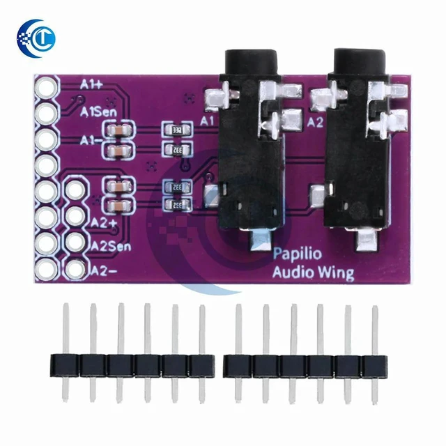 Alt view image 3 of 3 - AJMRTC 3.5mm Dual Port Audio Module, Stereo Microphone and Headphone Jack Adapter Board, 3.5mm Audio Input Output Interface Breakout Board for Audio Testing, Electronic DIY Projects