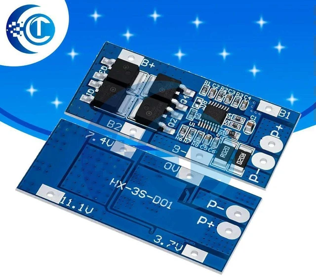 Main image of AJMRTC 3S 20A Lithium Battery BMS Protection Board, 10.8V 11.1V 12V 12.6V Li-ion Lipo Charger Discharge PCM Module, 10A Continuous Current Battery Management PCB for Battery Pack DIY Projects