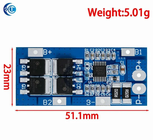 Alt view image 2 of 3 - AJMRTC 3S 20A Lithium Battery BMS Protection Board, 10.8V 11.1V 12V 12.6V Li-ion Lipo Charger Discharge PCM Module, 10A Continuous Current Battery Management PCB for Battery Pack DIY Projects