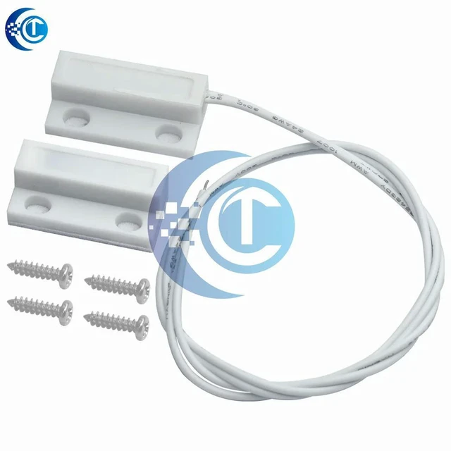Alt view image 3 of 3 - AJMRTC MC-38 Wired Door Window Magnetic Contact Sensor, 30mm Extendable Wire, Home Security Alarm System Detector for Burglar Alarm, Window & Door Opening Detection