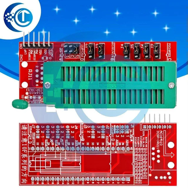 Main image of AJMRTC Universal Programming Adapter for PIC ICD2 PICKit 2 PICKit 3 Programmer Seat, PIC Socket Adapter Board, Support PIC Microcontroller Programming Debugging Tool