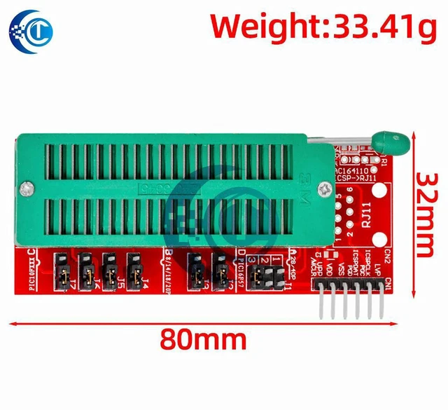 Alt view image 2 of 3 - AJMRTC Universal Programming Adapter for PIC ICD2 PICKit 2 PICKit 3 Programmer Seat, PIC Socket Adapter Board, Support PIC Microcontroller Programming Debugging Tool