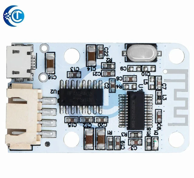 Alt view image 3 of 3 - AJMRTC 3W+3W Bluetooth 4.0 Audio Amplifier Module, Dual Channel Stereo Bluetooth Audio Receiver Board, 5V Micro USB Powered Digital Amp Board for Speaker DIY Audio Project